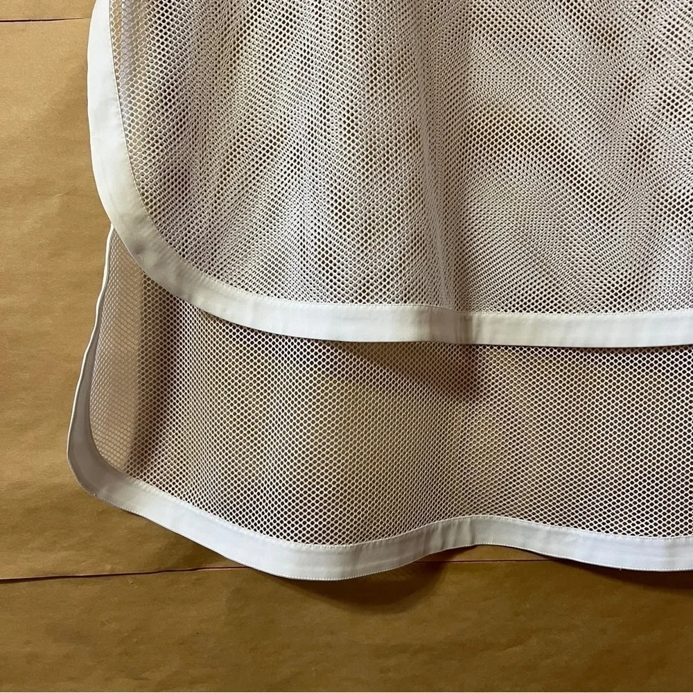 Robert Rodriguez | NWT Kuba Embroidered Midi Skirt Tiered Mesh White Size 10